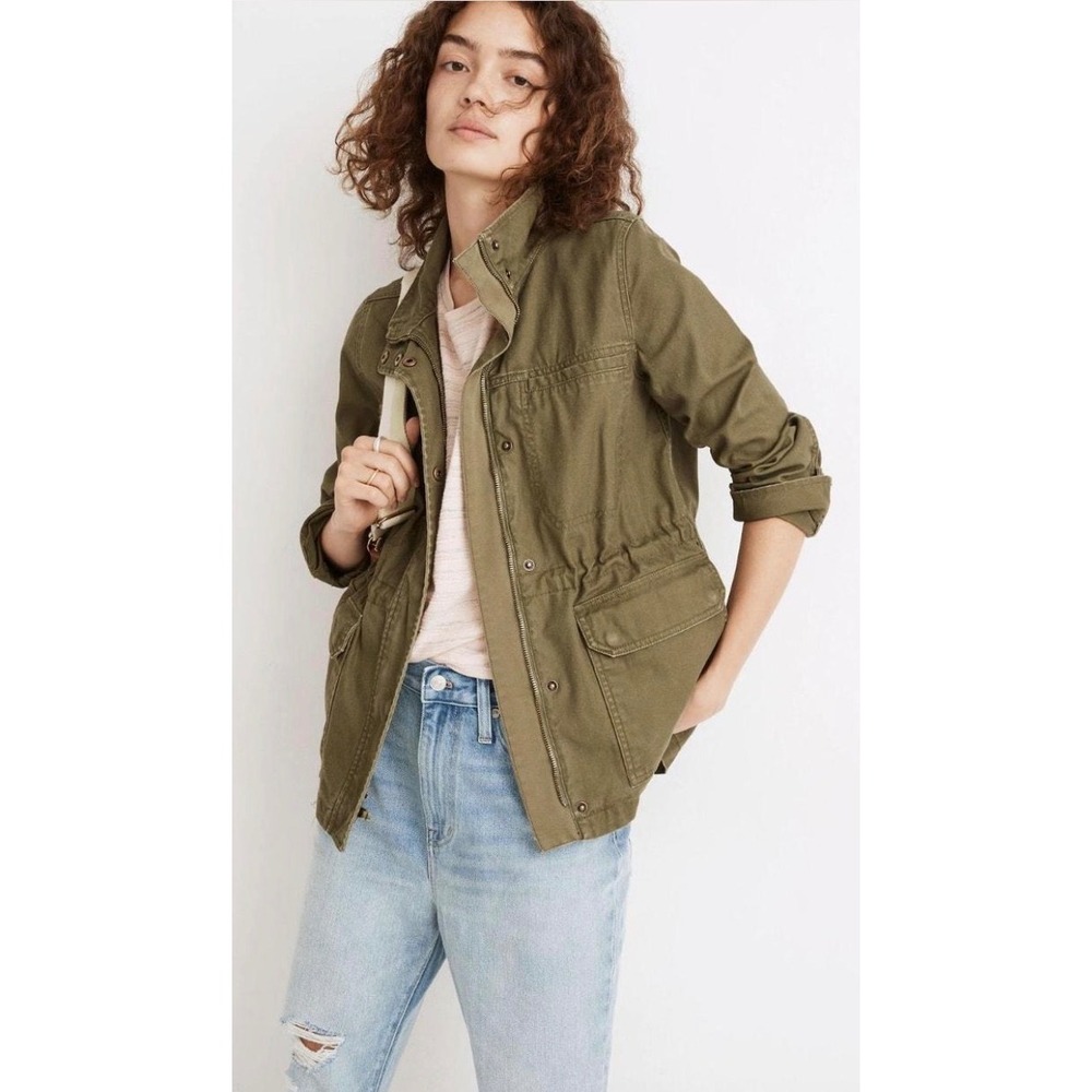 Madewell Outbound Fleet Jacket Olive Green Cotton Utility Field Jacket Size XS